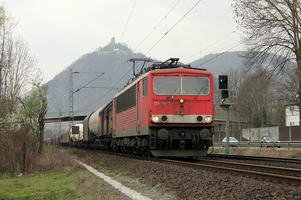 DB 155 116-7 in Rhndorf am 29.3.2012