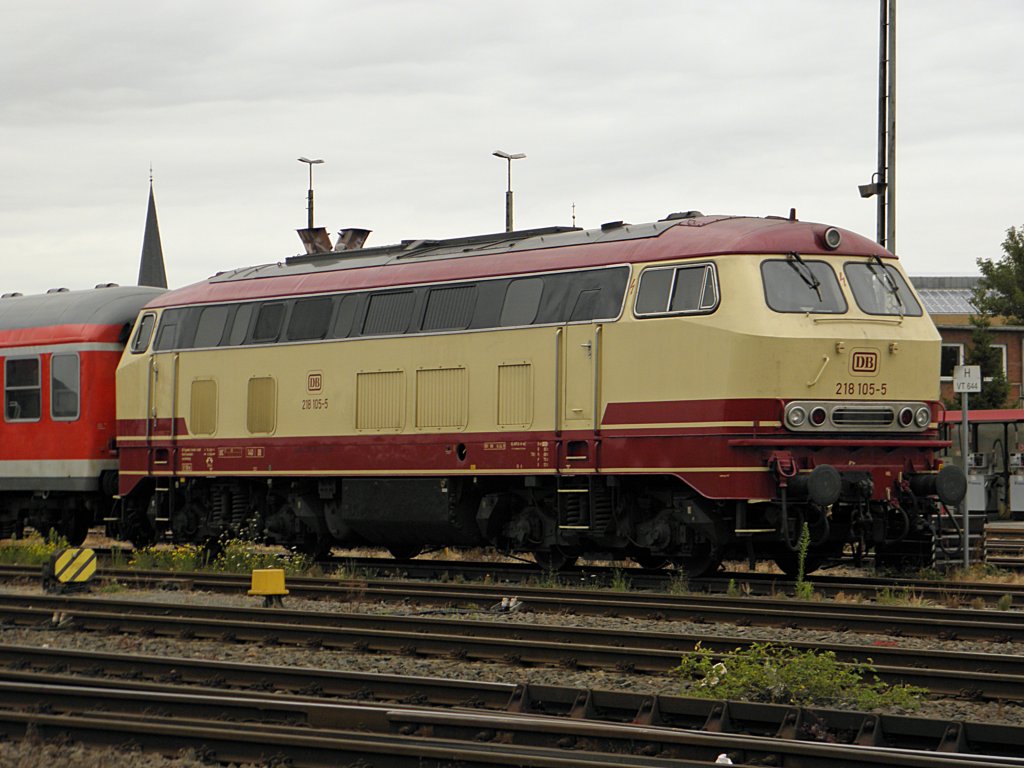 DB 218 105-5 abgestellt in Euskirchen am 22.7.2011