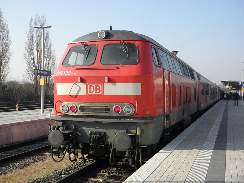DB 218 139-4 in Euskrichen am 4.3.2011