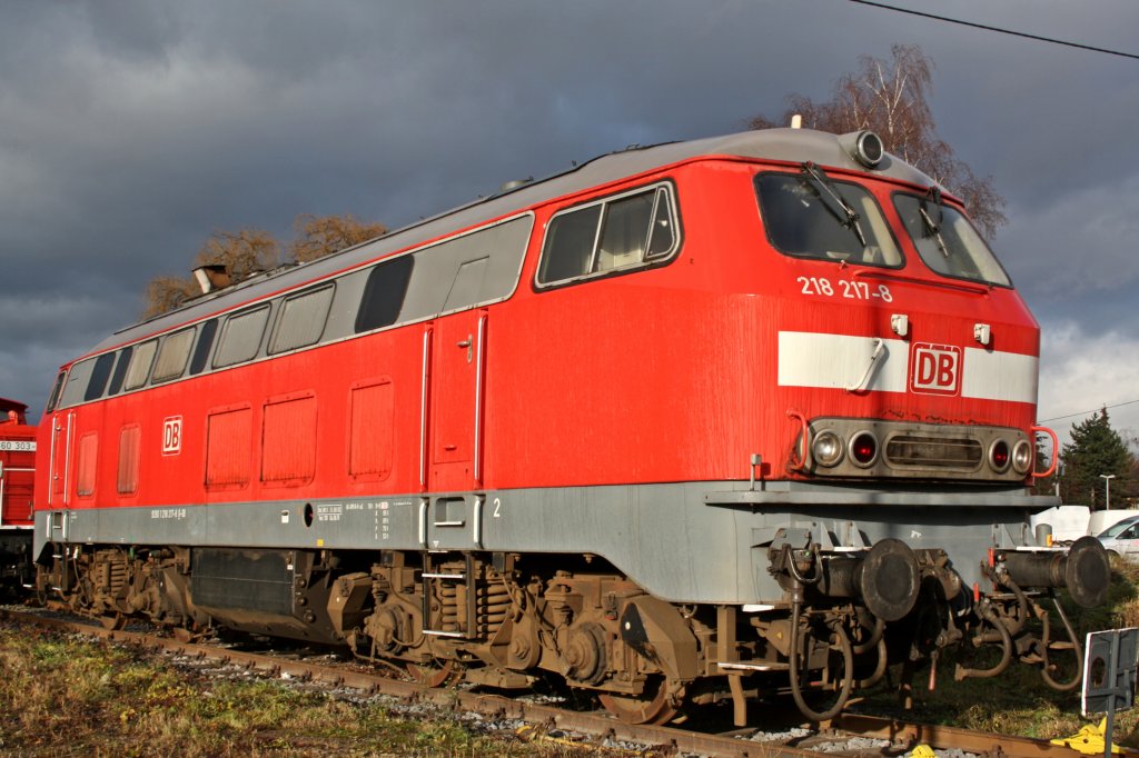 DB 218 217-8 in Koblenz-Ltzel am 17.12.2011
