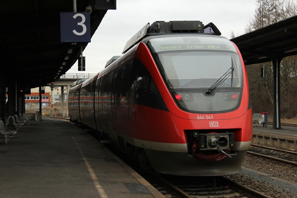 DB 644 043 in Gerolstein am 21.2.2012