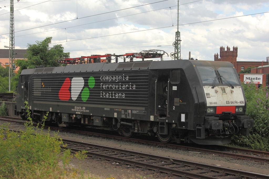 ES 64 F4-406 (E189-406)  compagnia ferroviaria italiana  abgestellt in Mnchengladbach Hbf am 1.7.2012