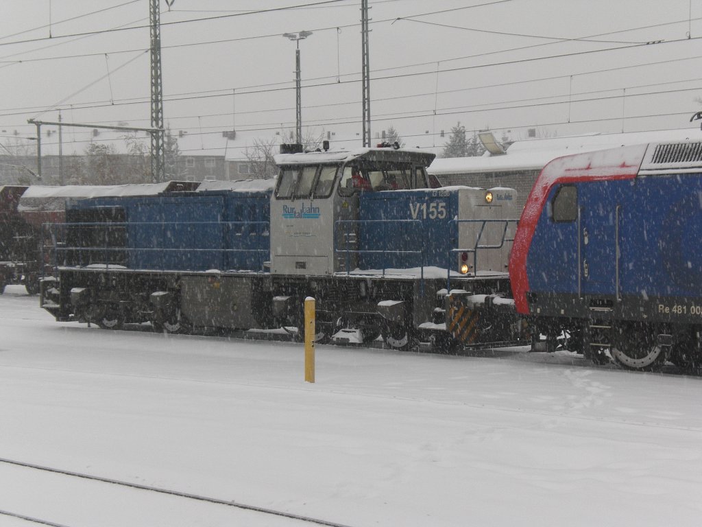G1206 (V 155) von der Rurtalbahn in Dren am 23.12.2010.