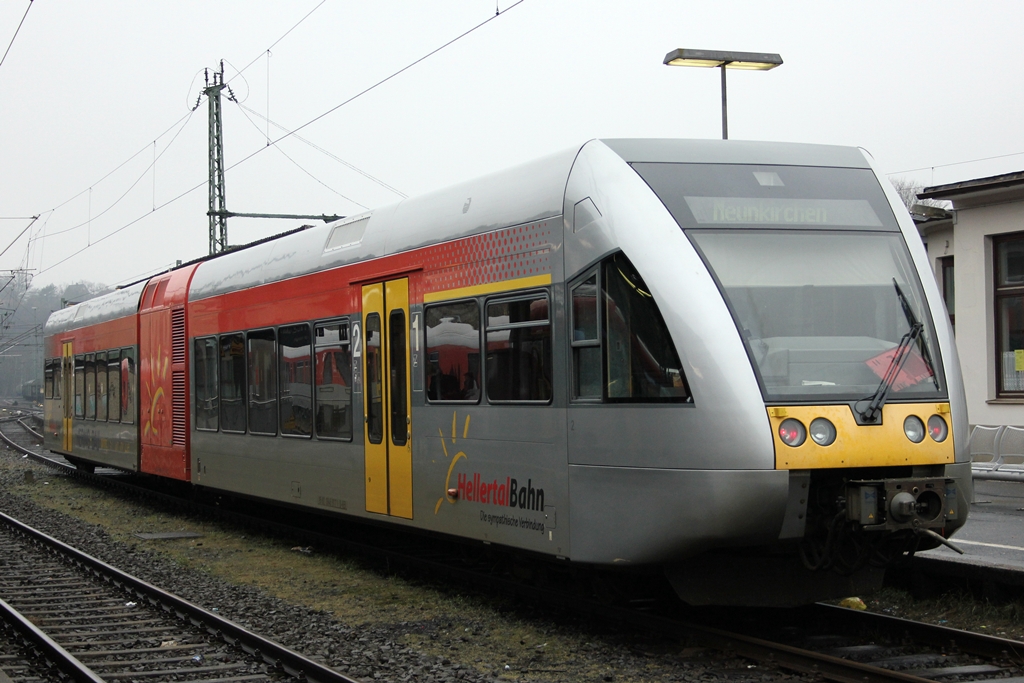 Hellertalbahn Triebwagen in Betzdorf am 17.2.2012