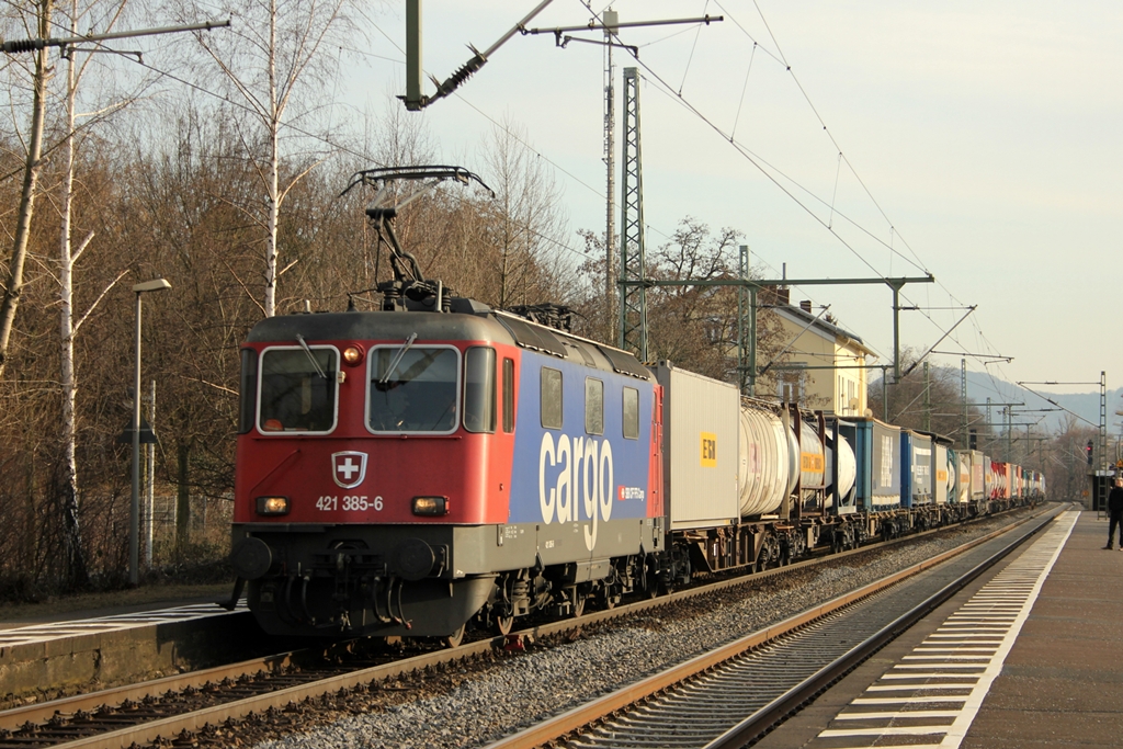 SBB Cargo 421 385-6 in Bonn-Oberkassel am 3.2.2012