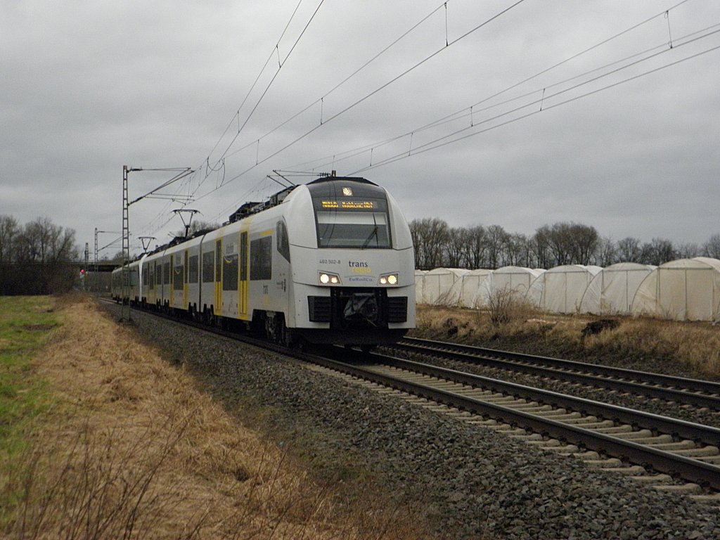 TR 460 502-8 nach Bonn Hbf in Bornheim am 5.2.2011 Gru an den Tf