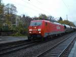 189 058-1 mit einem gemischten gterzug in Bonn-Oberkassel am 6.11.2010.
