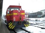 Noch ein Bild von der Werkslok von der Neusser Eisenbahn in Bonn-Beuel am 23.12.2010.