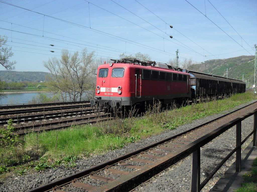 Br 110 steht abgestellt in Linz am Rhein