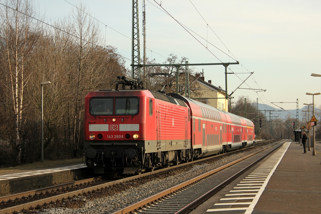 DB 143 280-6 als RB27 in Bonn Oberkassel am 3.2.2012