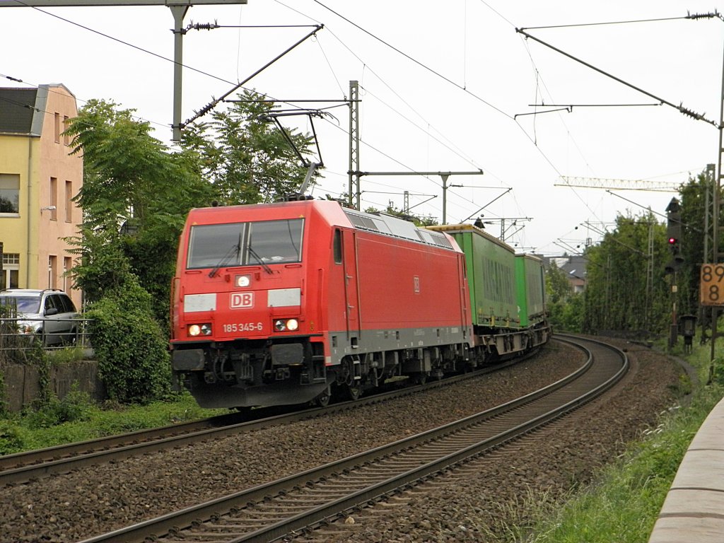 DB 185 345-6 mit dem Hangartner in Beuel am 22.7.2011
