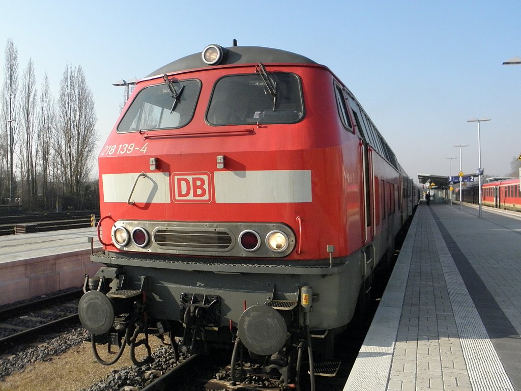 DB 218 139-4 in Euskirchen am 4.3.2011
