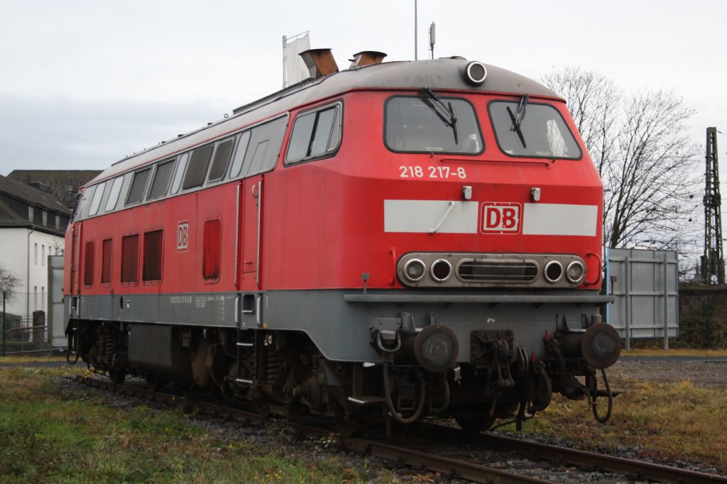 DB 218 217-8 in Koblenz Ltzel am 4.12.2011