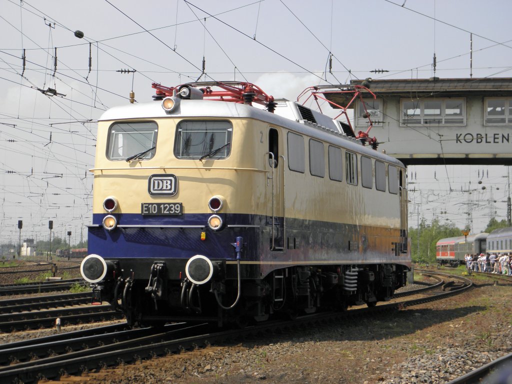 E10 1239 auf der Lokparade in Koblenz-Ltzel am 21.5.2011
