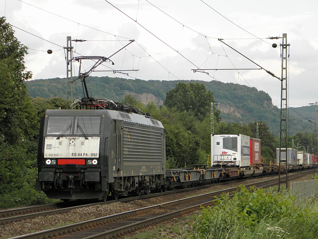 MRCE ES 64 F4-092 (189 092-1) in Limperich am 21.7.2011