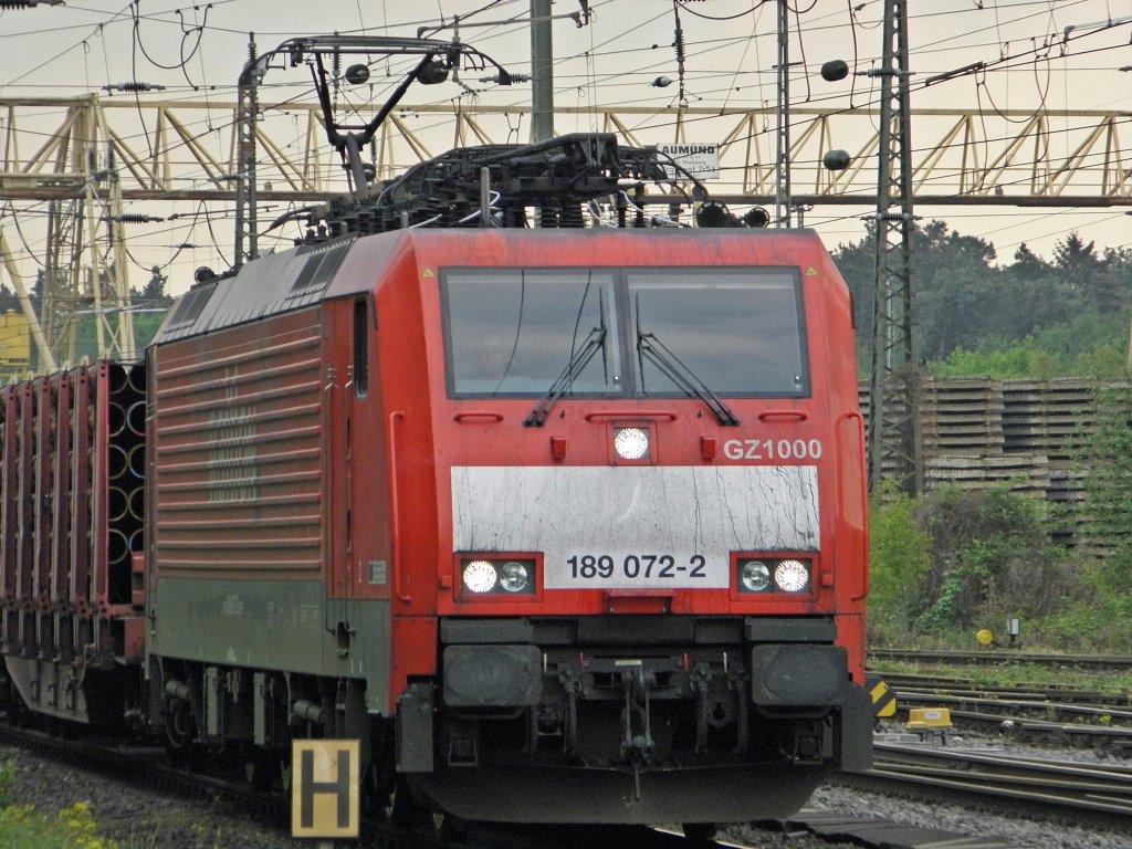 Railion 189 072-2  GZ 1000  in Duisburg Entenfang am 28.4.2011