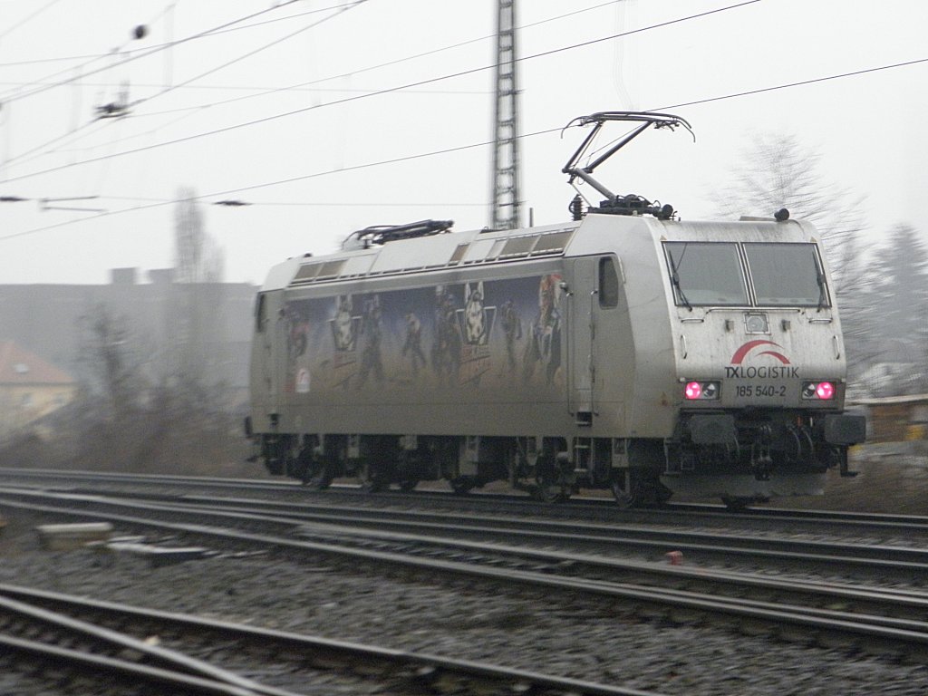 TXL 185 540-2 Kassel Huskie fhrt solo in richtung Oberkassel am 24.2.2011