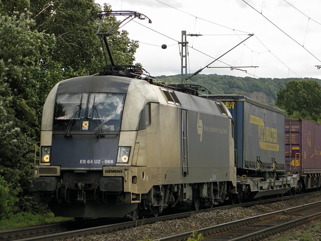 WLBC ES 64 U2-066 (182 566) in Limperich am 18.6.2011